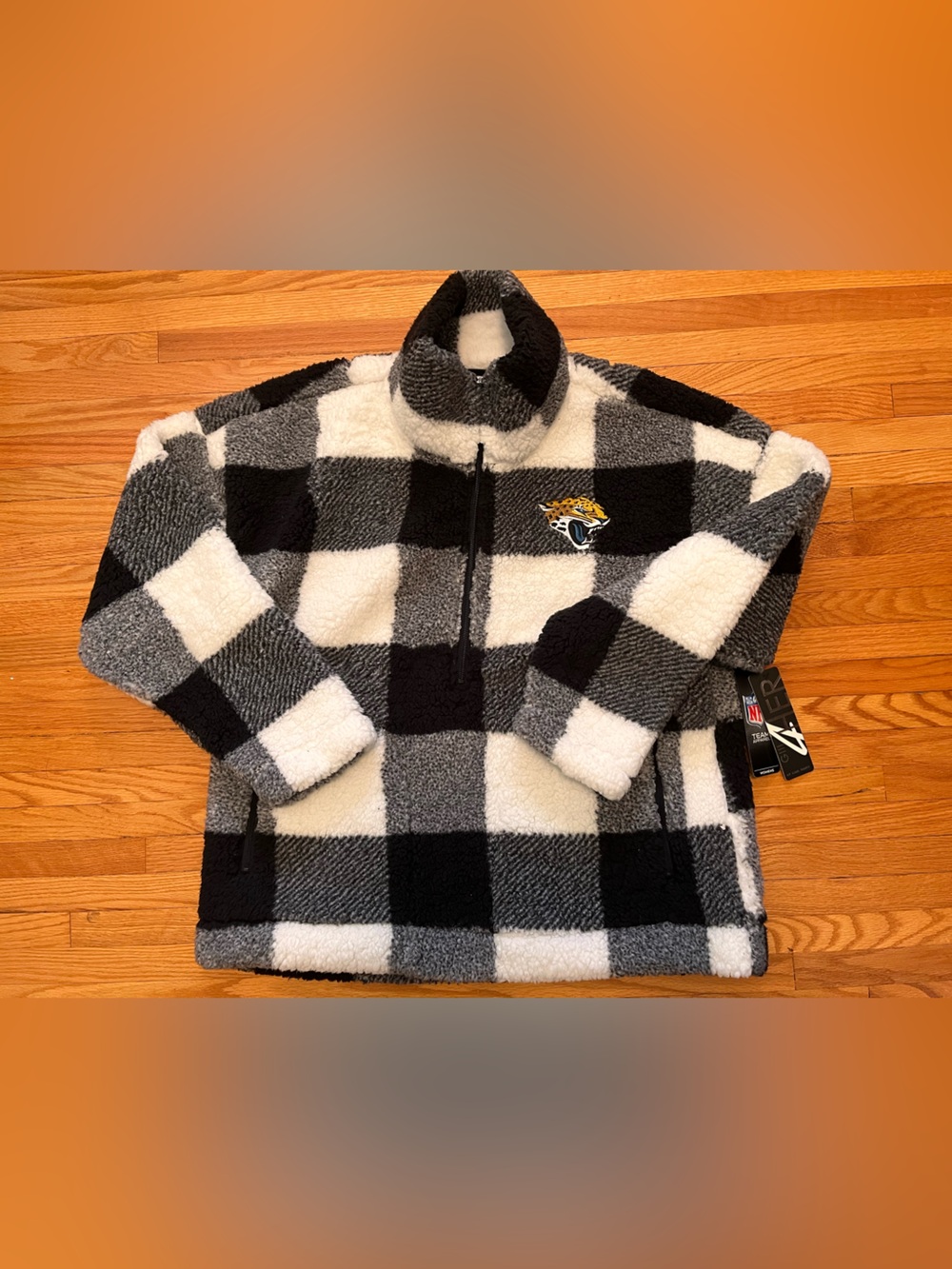 Women’s NFL Jacksonville Jaguars Black & White Buffalo Check Pullover Jacket
